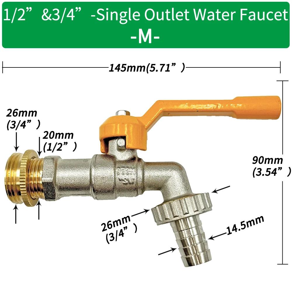 Garden Hose Brass Faucet Adapter 1/2" - Suitable for IBC Tanks, Irrigation Fittings, Reliable Ball Valve Replacement Accessories