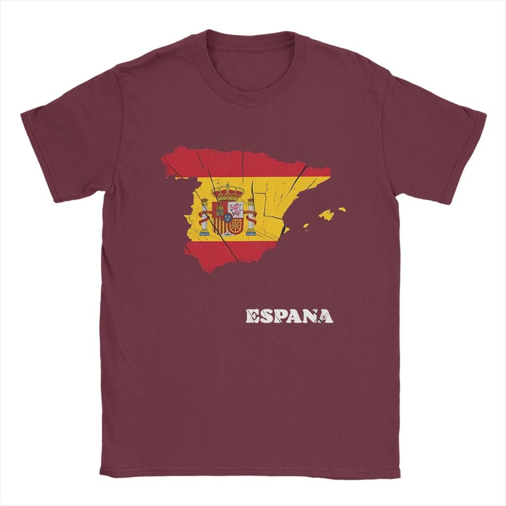 Espana Spain Flag Unisex T Shirts Spanish Vintage Tee Shirt Short Sleeve Crewneck TShirt Cotton Summer Clothing