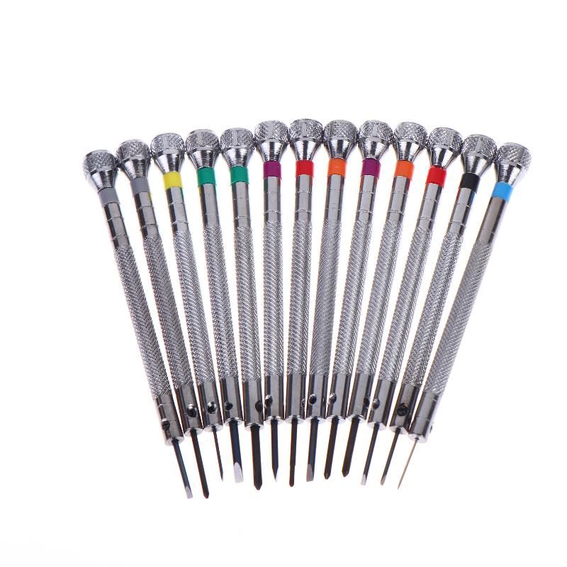 13Pcs 0.6-2.0Mm Precision Screwdriver Set Iron Micro Cross Repair Kit For Watches Glasses Jewelry