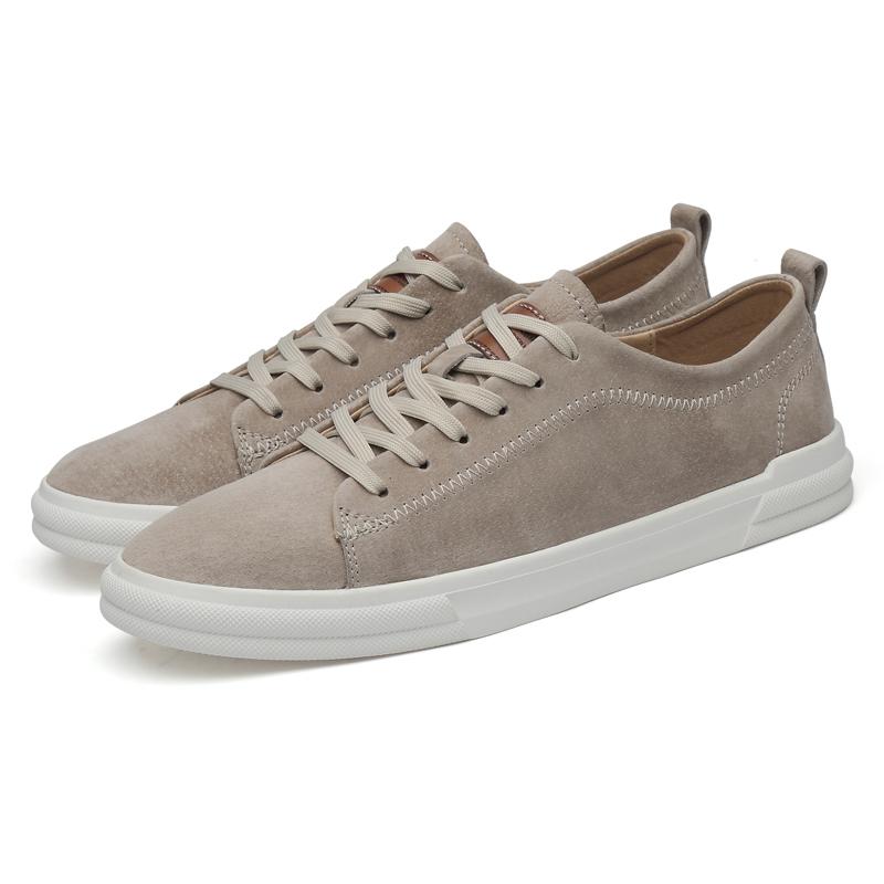 White Fashion Men's Leather Sneakers Breathable Casual Loafer Shoes Mens Vulcanized Shoes Skate Shoes Men Tenis Masculino Comfy