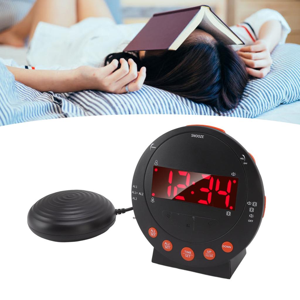 Alarm Clock Alarm Clock 110 Decibels Red Flashing Light Super Shaker Extra Loud Alarm Clock for Student Elder Super Shaker Clock