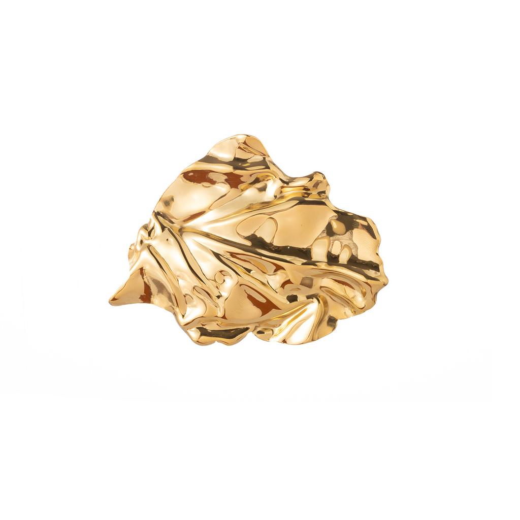 Metal Style Fashion Temperament Brooch Irregular Pleated Texture Brooch Temperament Fashion Design Corsage