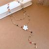 Versatile Floral Rhinestone Enamel Bracelet and Multi-Layer Necklace Set