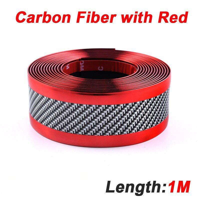 1M adesivi per auto in fibra di carbonio per lo styling in gomma, accessori per la protezione del davanzale della porta, accessori per merci, davanzale in carbonio per accessori auto