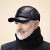 Cold Proof Thermal Hat PU Leather Ear Protection Hat High Quality Baseball Cap  Winter