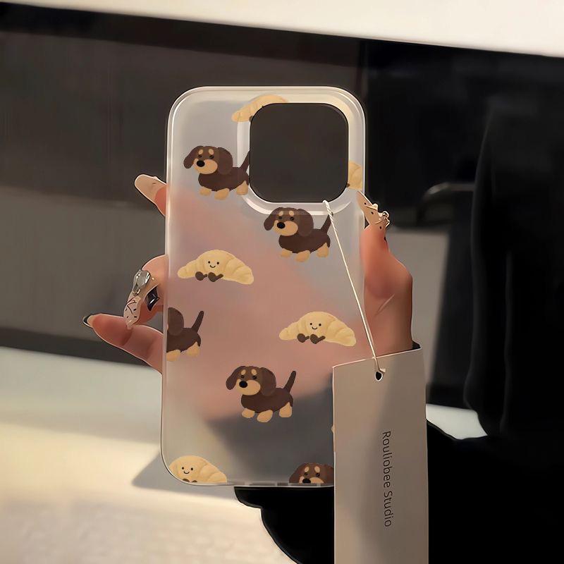 Yellow Dog Frosted Dumpling iPhone 15 Case, New Skin-Friendly XS Max 11/12/14 Pro Max, Hot Selling