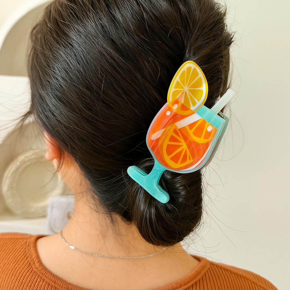 Goblet Shape Cocktail Theme Hair Clip Acrylic Acrylic Hair Claw  Party Accessories
