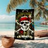 1PC Custom Name Pirate Skull Adventure Beach Towel Highly Absorbent And Sand-Resistant Towel for Swimming, Pool, Yoga, And Travel Lightweight