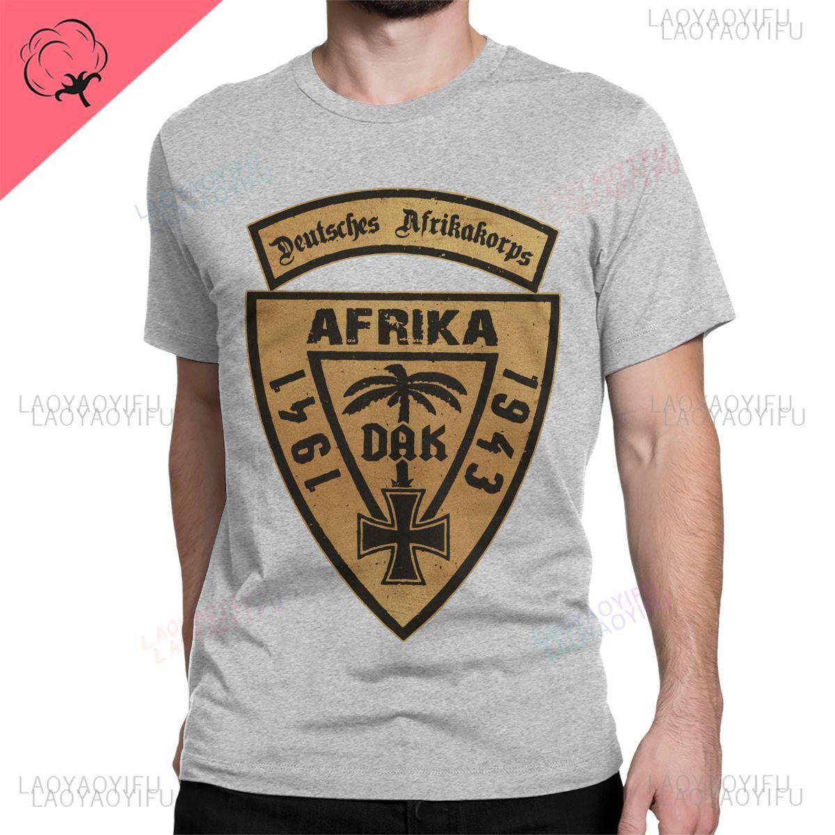 

Круглий виріз DAK Німецький Африканський Корпус Африка 1941-43 Футболки Вермахт Футболки для Чоловіків Жінок Футболка з Чистої Бавовни Топи з Коротким Рукавом M