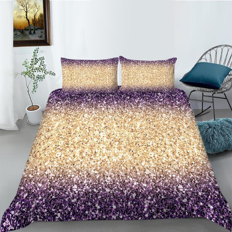 

Glitter Bed Cover Package Shiny Pink Gold Glitter Stars Bed Linen Package Designed for Kids Girls Sweet Style Double Size Queen Dimension King EU single(135x200cm)