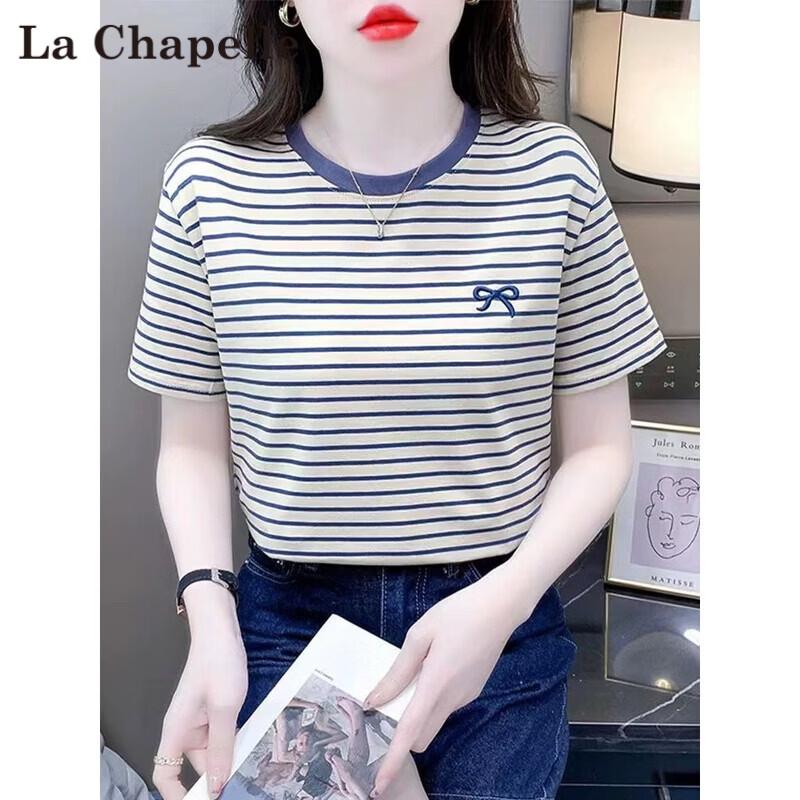La Chapelle Women s Striped Short Sleeve T-Shirt S