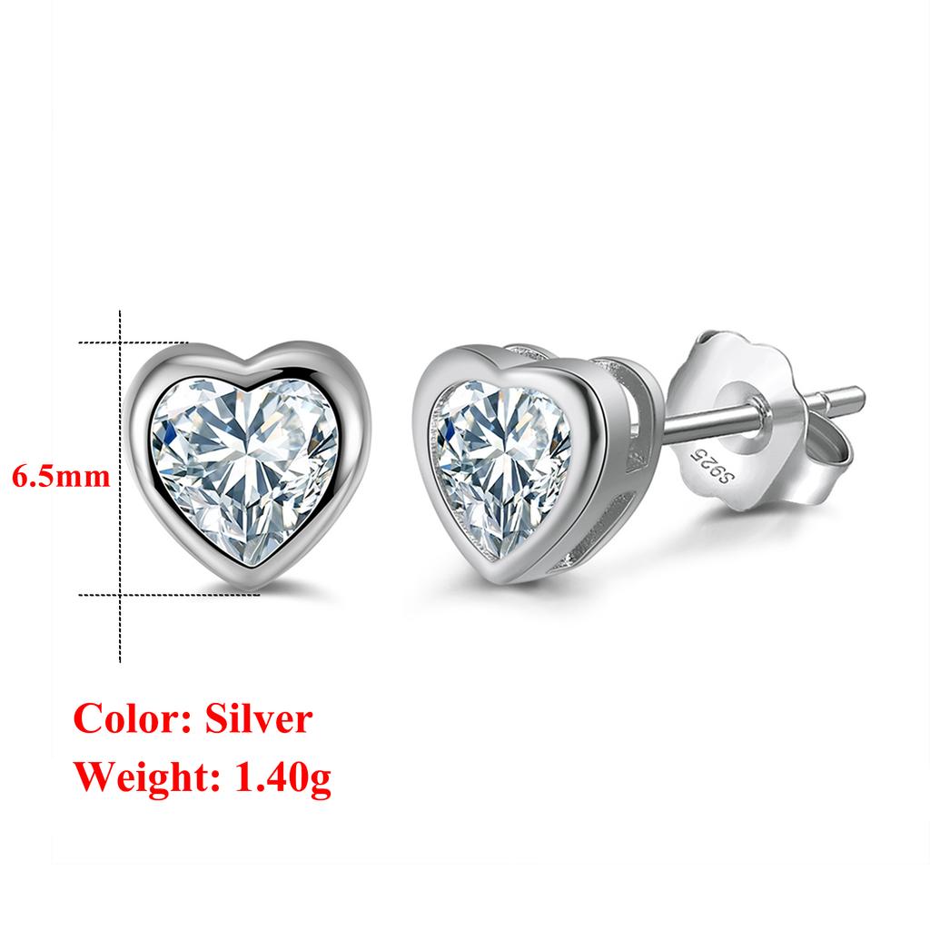 EFFIE QUEEN S925 Silber Ohrringe Exquisites Ohr-Accessoire Mit Perle und Zirkonia Stern, Ovales Herzförmiges Steckerohrring Geschenk APE42