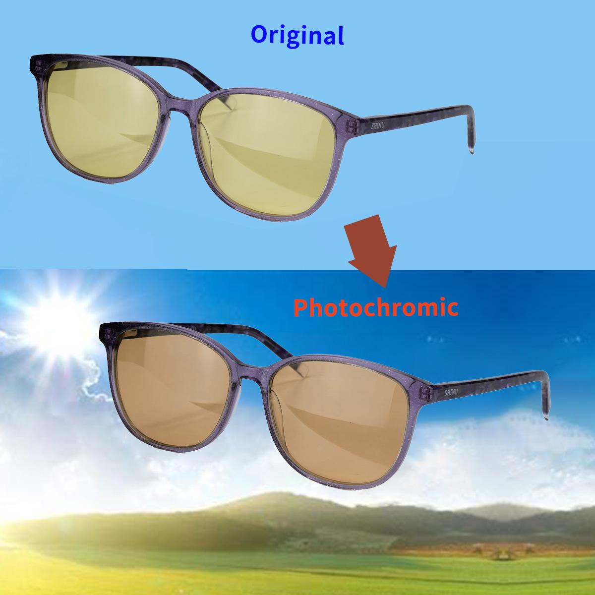 

Photochromic Polarized Sunglasses Woman Night Driving Glasses Acetate Sunglasses Anti Blue Light Computer Glasses 134Mm