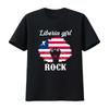 Liberia Flag Girl Rock T Shirt Liberian Unisex Attitude Vintage Breathable Top For Everyday Wear Unisex Casual