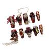 Dark Red Tassel 3D Butterfly High-End Handmade Wearable Nail Art