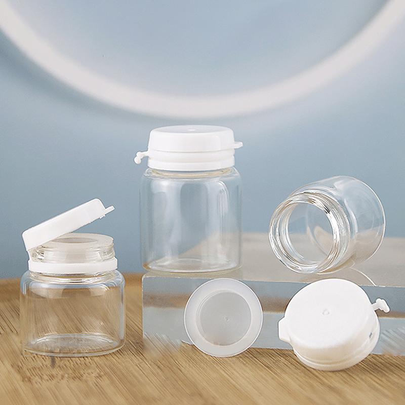 3/6/10Pcs Cosmetic Jars Travel Glass Containers Clear Buttercream Bottles With Lids & Inner Plug Mini Refillable Boxes