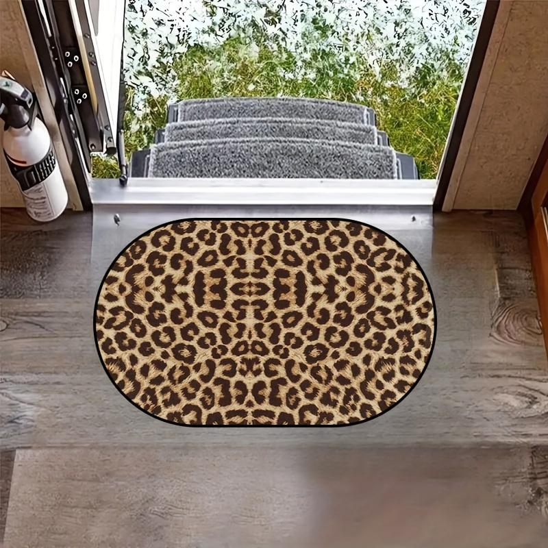 

VIKAMA Leopard Print Door Mat, Non-Slip Indoor and Outdoor Carpet, Front Door Entrance Kitchen Floor Mat, Home Decoration 40x60cm 16x24inch