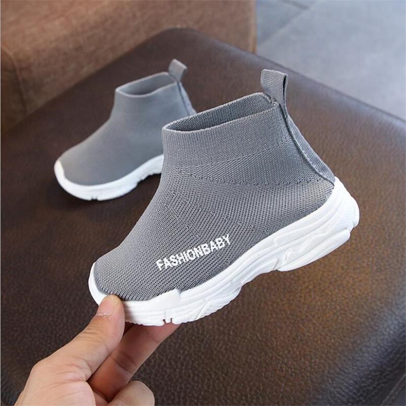 Children Knit Sock Shoes Girls Sock Boots Kids Spring Autumn Soft Nonslip High Top Casual Sneakers Baby Boys Sports Shoes