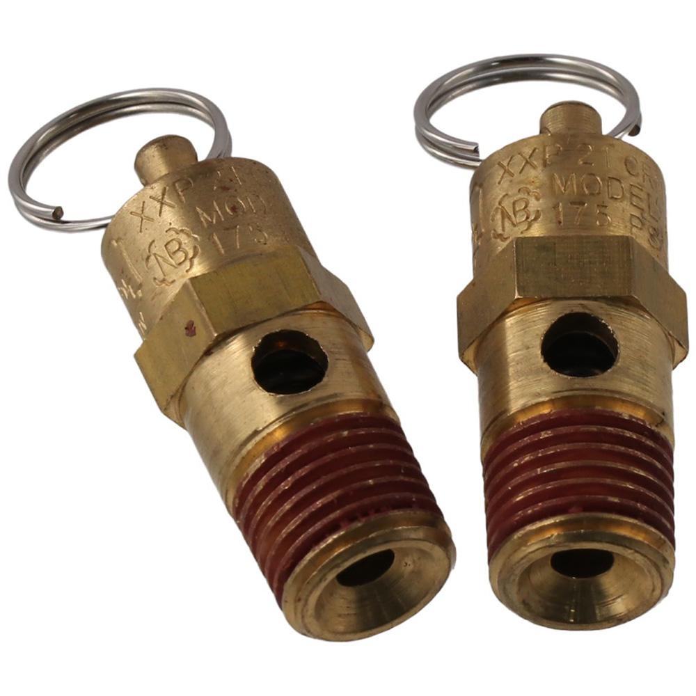 2Pcs 175 PSI Brass Safety Valve 1/4" Air Compressor Check Valve Air Compressor