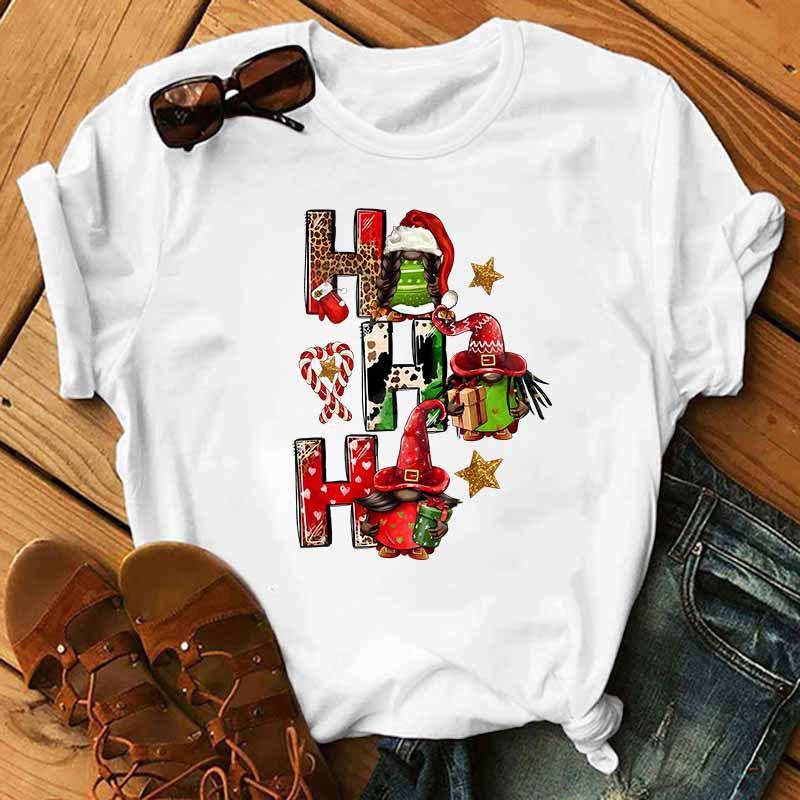 Damen Sommer Lässiges Kurzarm-T-Shirt Weihnachts-Serie Malerei Grafik Ästhetisch Harajuku Stil Grafik-T-Shirt