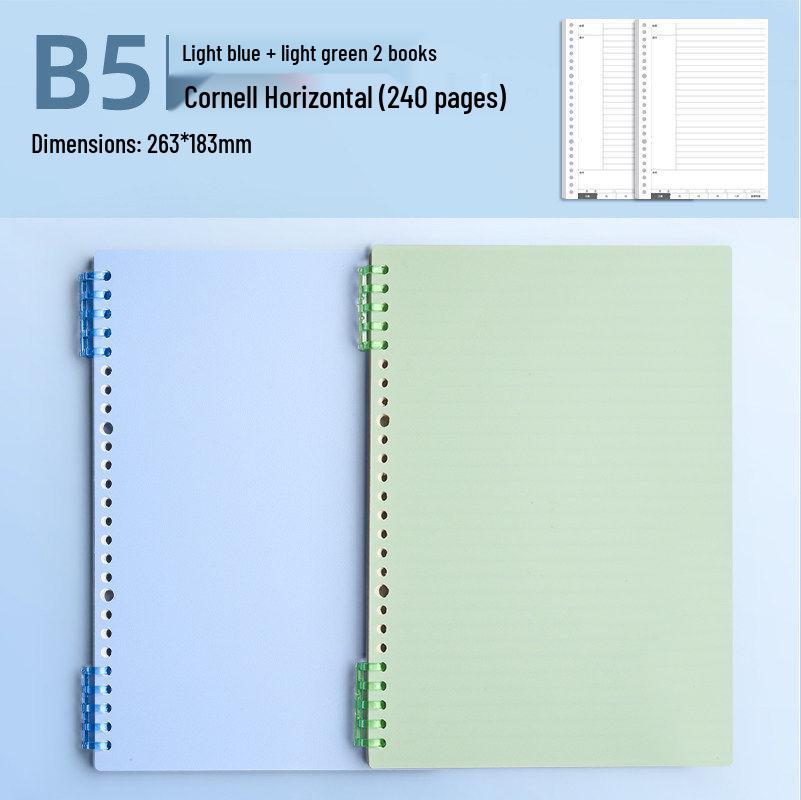 B5 Thickened Loose-leaf Cornell Notebook for Exam Prep: Ideal for High School & Postgraduate Students