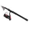 Fishing Pole Kit Complete with Telescopic Black Short Sea Pole Fishing Rod and Reel Combo for Outdoor