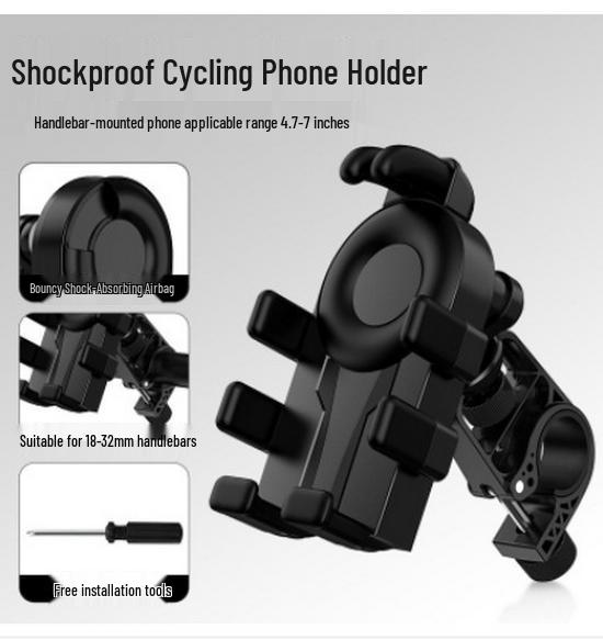 Shockproof Phone Holder for Electric Cars, Bicycles, and Motorcycles - Ideal for Delivery Riders and Navigation