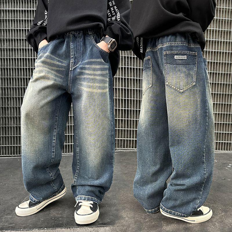 Jeans da Ragazzo per Pantaloni da Bambino Abbigliamento Bambini Pantaloni Larghi Primavera Autunno Vestiti Adolescente Jeans Casual 4-14A