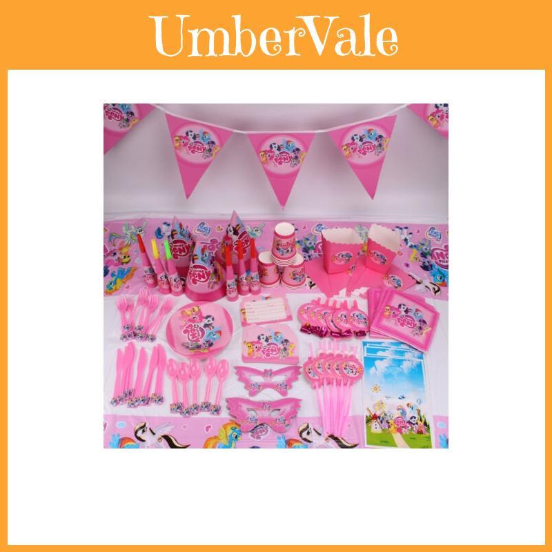 Adorable My Little Pony Girls Theme Tableware For Festive Birthday Party Decor