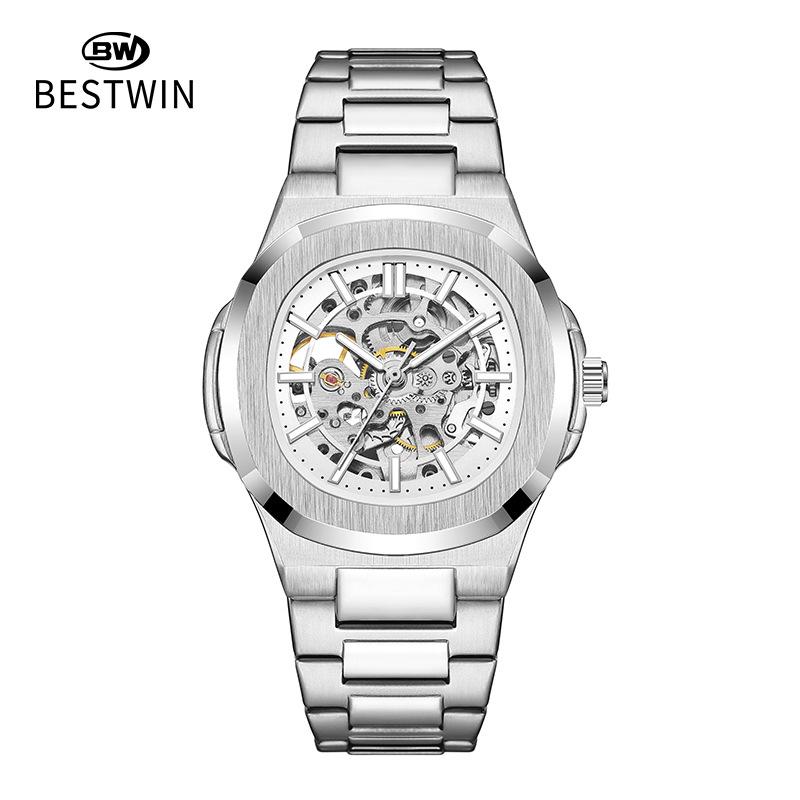 Double-sided hollow luminous men s watch, fully automatic mechanical watch, high-end waterproof men s watch, alloy watch