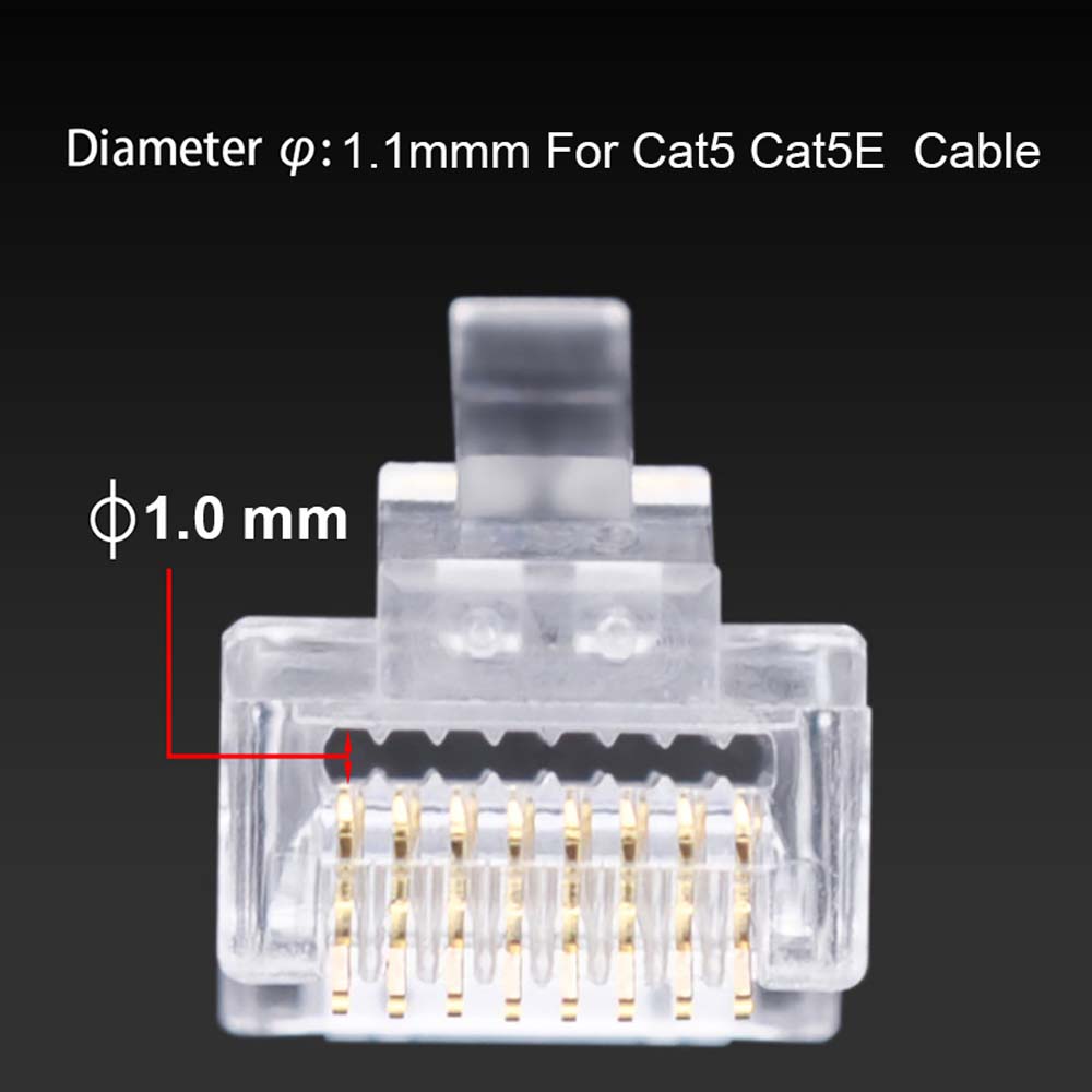 Buy Heads Through hole RJ45 Plug Network Connector Cable RJ45