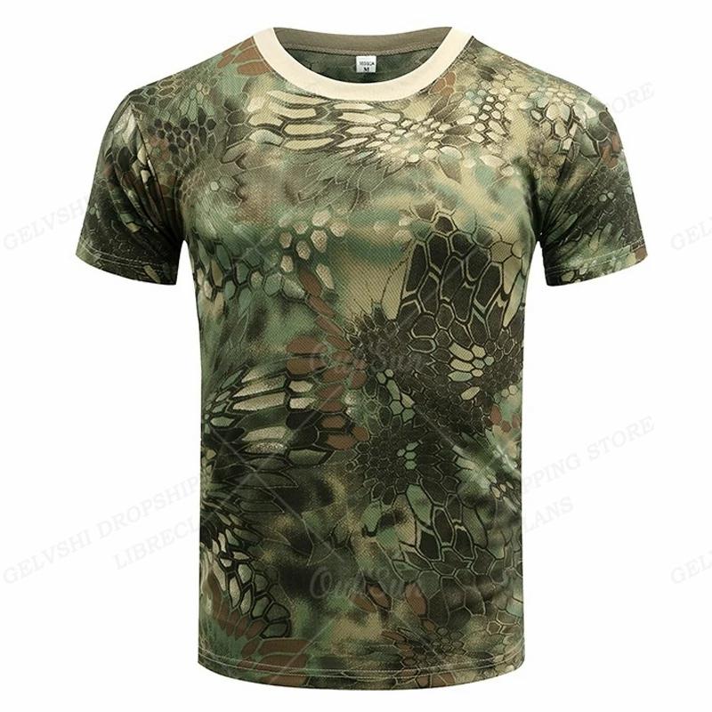 Summer Round Neck 3D Camouflage Print Top Fashionable Outdoors Casual Short Sleeved Men's T-shirts