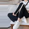 Sommer Damen Gerade Hosen Offene Weite Bein Hosen Sommer Chiffon Neun-Punkt Lose Eisseide Casual Gerade Hosen