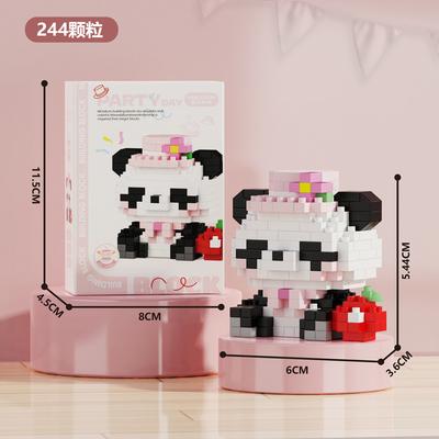Mini-Baustein-Spielzeugset Panda-Figur mit 244 Teilen Kompatibel mit Standard-Bausteinen für Kreatives Bauen und Ausstellen