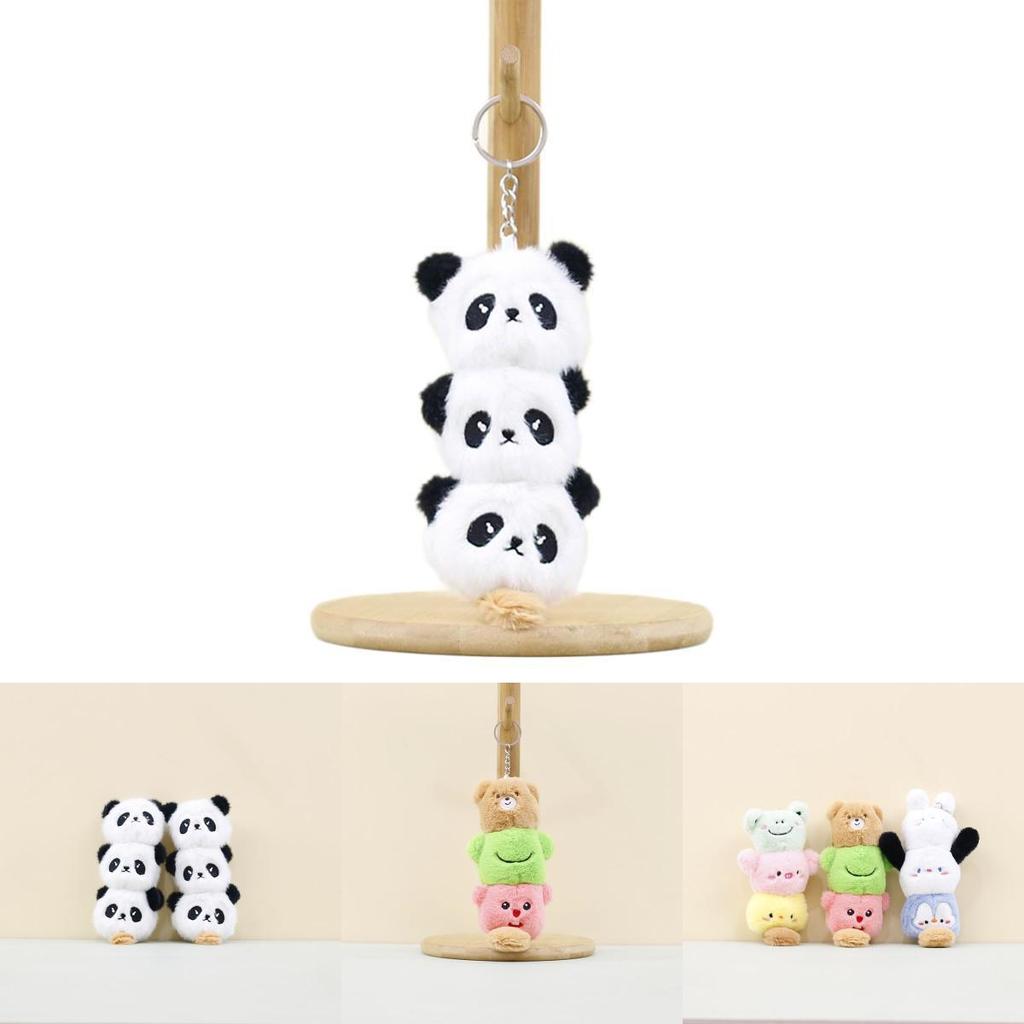 Adorable Panda Head Plush Toy Keychain For Bag Decoration Soft And Cuddly