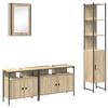 Bathroom Furniture Set with Shelf 4 Pcs Sonoma Oak Wood Material