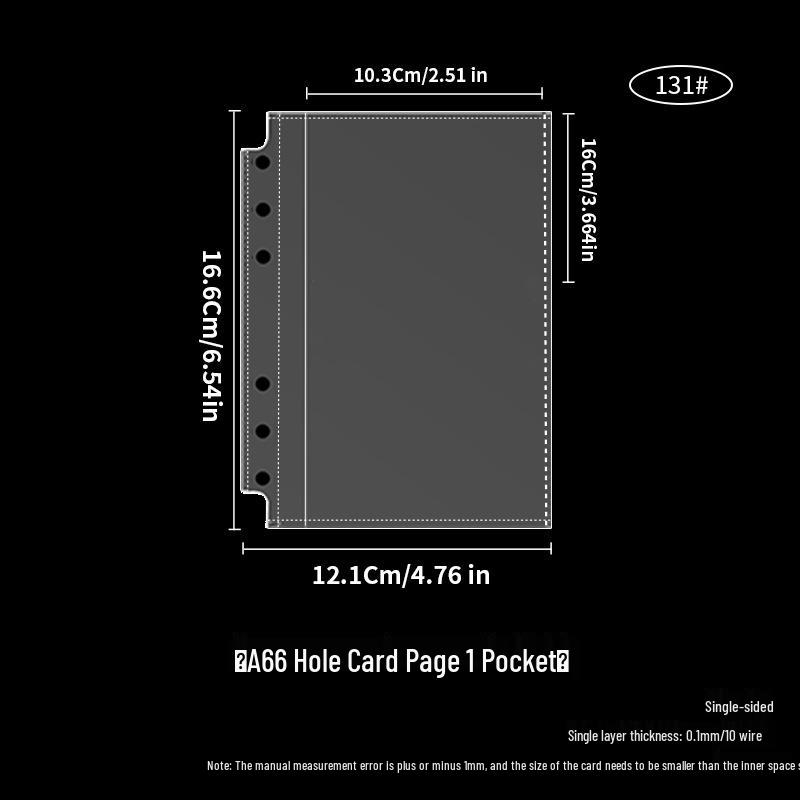 Star-Chasing A6 Transparent Loose-Leaf Photo Album for 3/4/5 Inch Photos with 6-Hole Design
