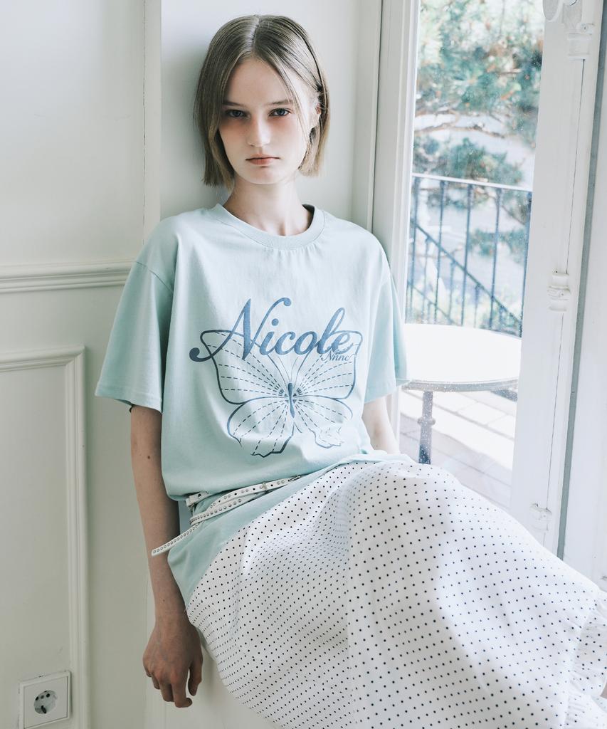 Nigaennikol Nicole Butterfly Sleeve Top_Mint Gray