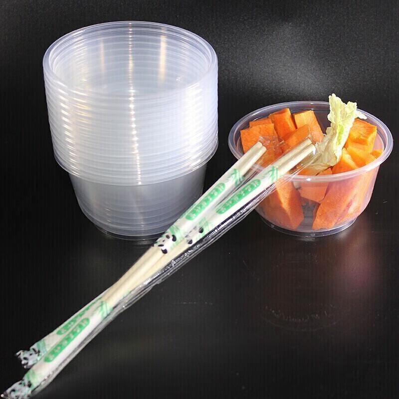Chahua Disposable Round Plastic Take-out Bowls with Lids