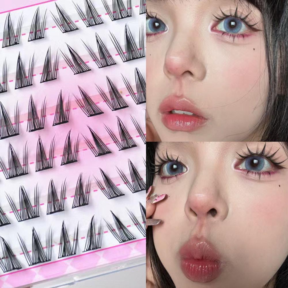 Natural Look Glue-free False Eyelashes Press on Segmented Eyelashes  Women's Beauty
