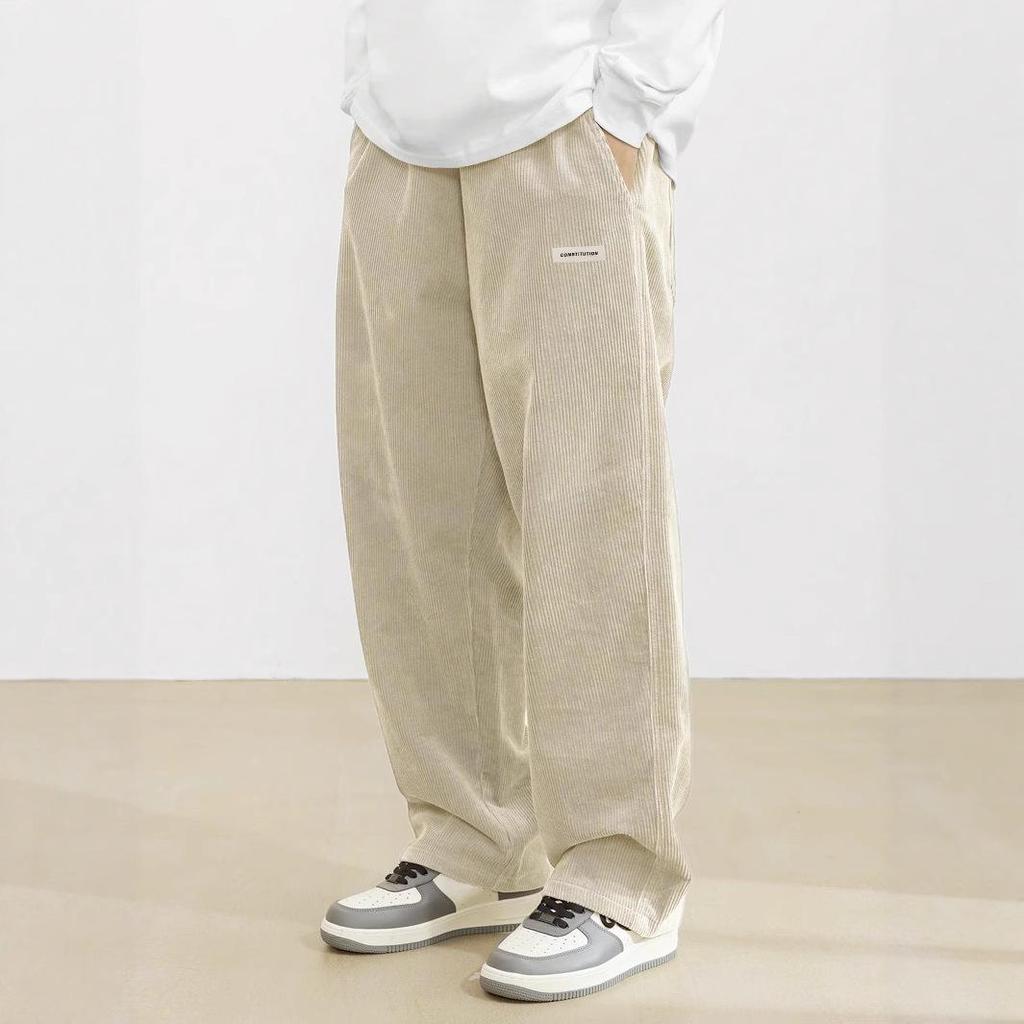 Men's Retro Corduroy Straight-Leg Pants - Spring/Summer Collection