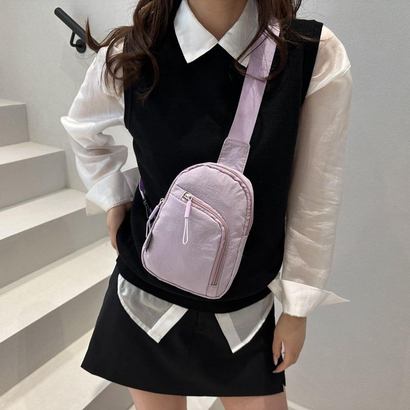 Summer new men's and women's shoulder messenger bags, solid color casual and light going out sports versatile chest bag fanny pack