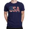 Men's Patriotic USA Flag Graphic T-Shirt Comfortable Cotton for Casual Wear, Navy Blue, Sizes S-XXL