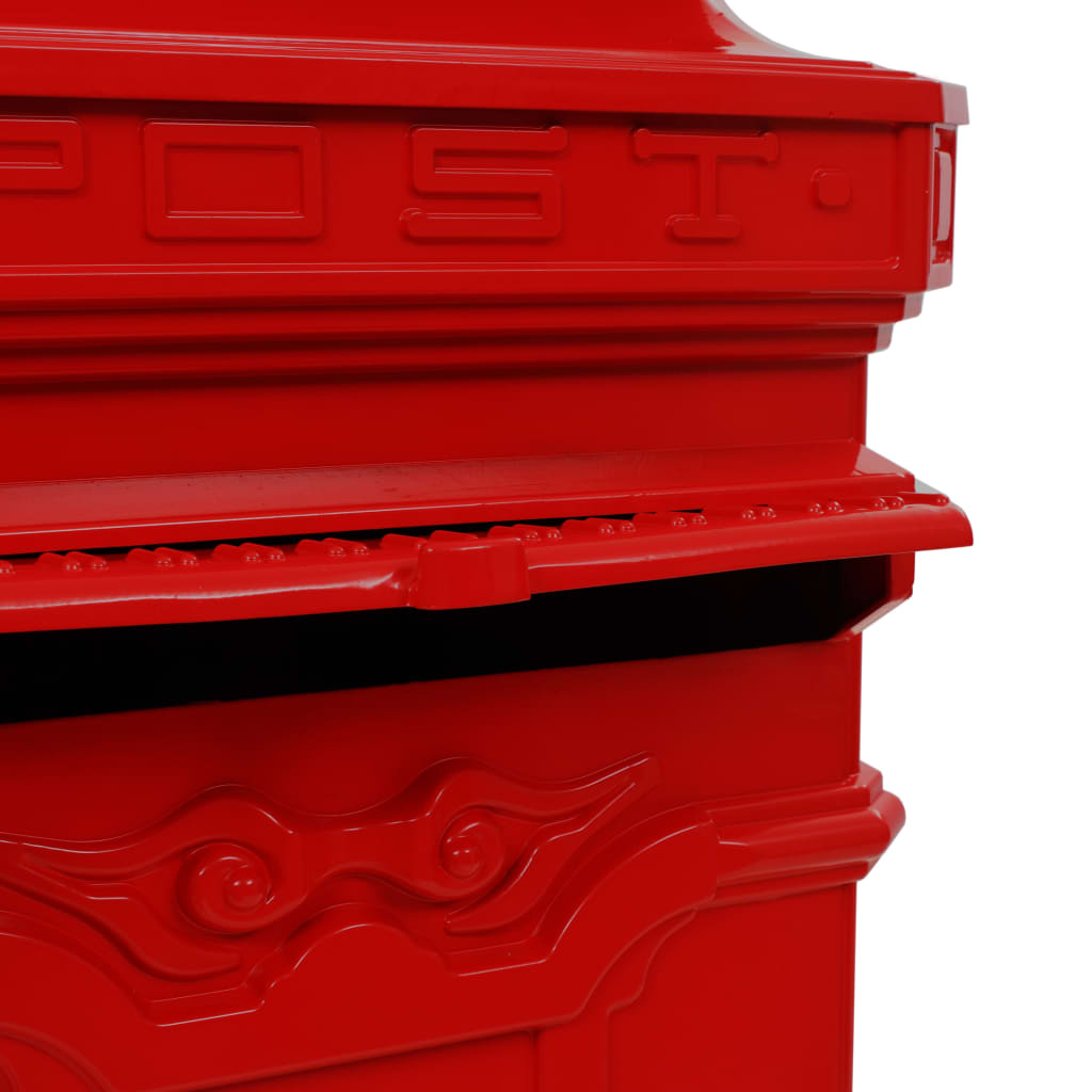Aluminium Kolom Brievenbus Vintage Stijl Roestbestendig Rood