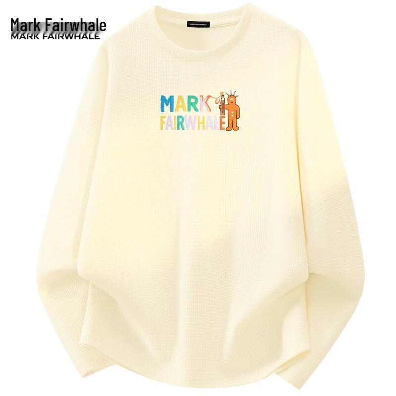 Mark Fairwhale Unisex Heavyweight Waffle Knit Long Sleeve Round Neck T-Shirt