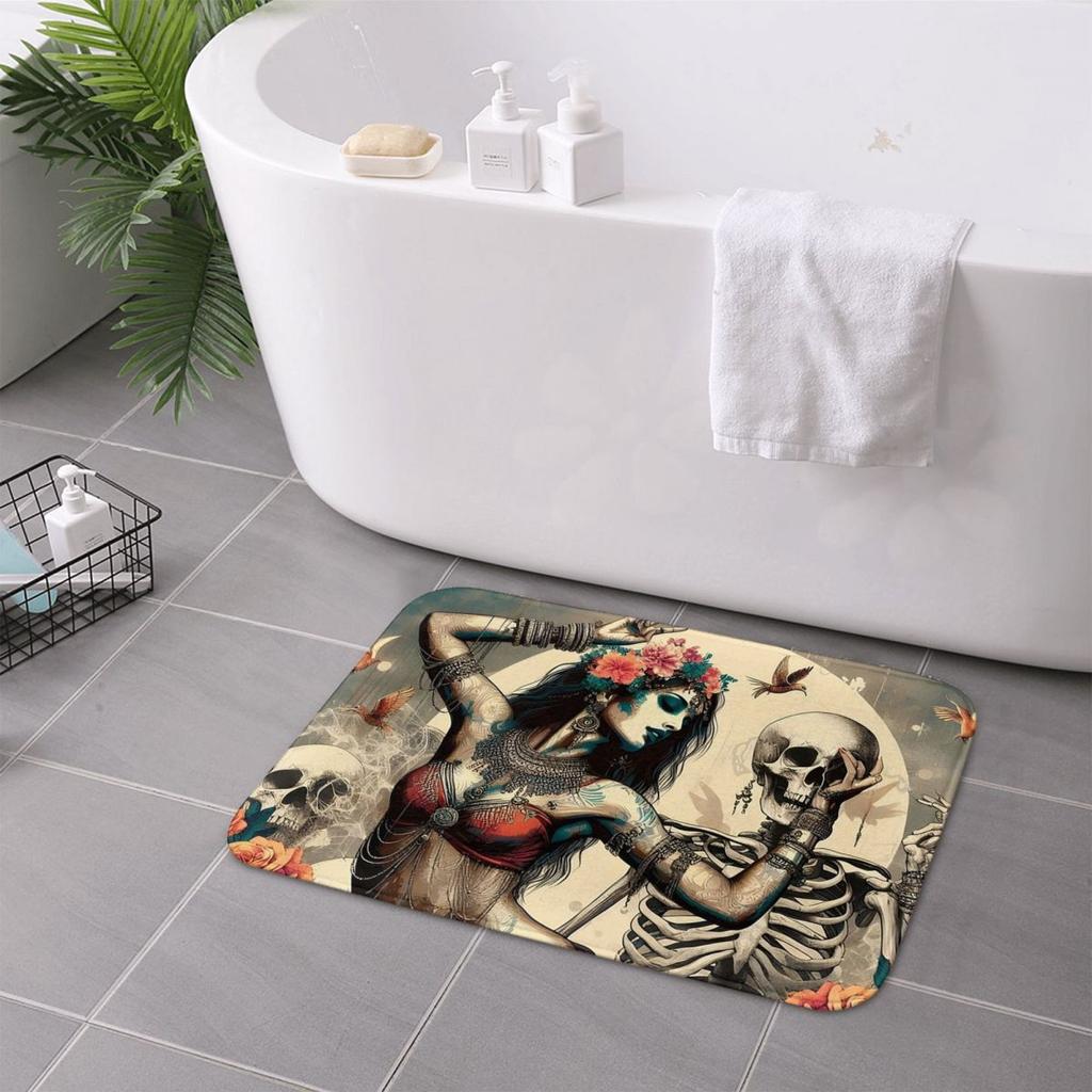 Alexander Gothic Las Elegantes Girls Day Of Dead Skull Non-slip Doormat Floor Mat Carpet Rug for Kitchen Entrance Footpad Mats