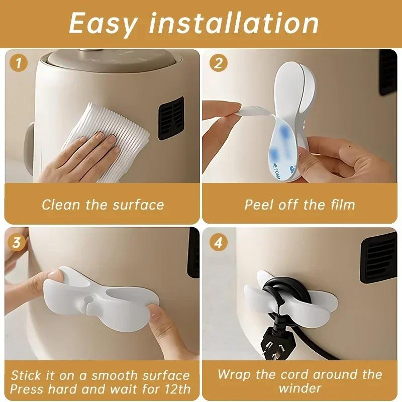 3/1Pcs Silicone Cord Winder Holder Clip Kitchen Organizer Cord Wrapper Maker Air Fryer Cable Winder Hooks Wire Fixer Tool