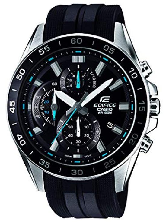 Casio Edifice Watch with 100m Water Resistance Chronograph and 13x13cm Microfiber Cloth EFV-550P-1AVUDF Men's (Imported)