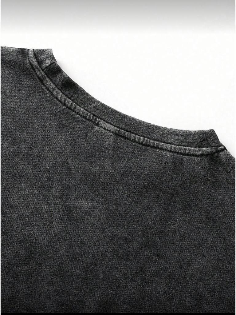 Unisex Vintage Used Wash T-Shirt: Street Style Retro Oversized T-Shirt