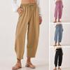 Damenhose, elastischer Bund, Haremsstil, einfarbig, lässige Hose mit Taschen, lockere Passform, Jogginghose